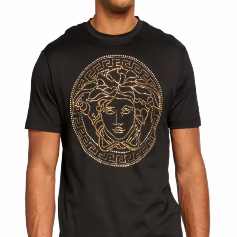 Mens Versace Beaded Medusa T-Shirt